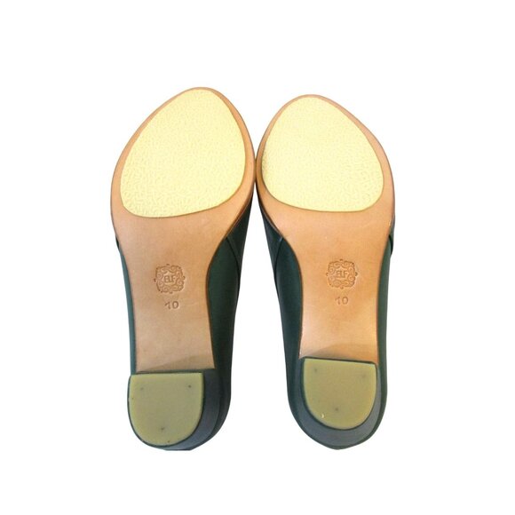 ELF Handmade Green Leather Slip-On Heels For Women Size 10 NEW/NEVER WORN Classy - Picture 6 of 9
